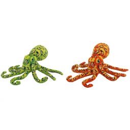 Adventure Planet Plushes - SET OF 2 OCTOPUSES (Green & Orange) (14 inch)