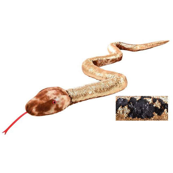 Adventure Planet Sequinimals Plush - NATURAL SNAKE (Sequin - Black & Gold) (102 inch)