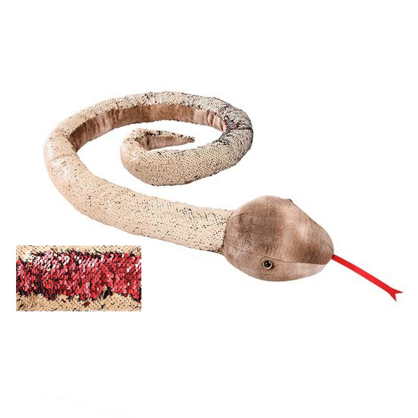 Adventure Planet Sequinimals Plush - NATURAL SNAKE (Sequin - Red & Tan) (67 inch)