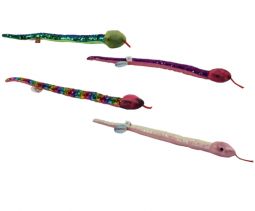 Adventure Planet Sequinimals Plushes - SET OF 4 SNAKES (Rainbow, Purple, Blue/Green & Pink)(26 inch)