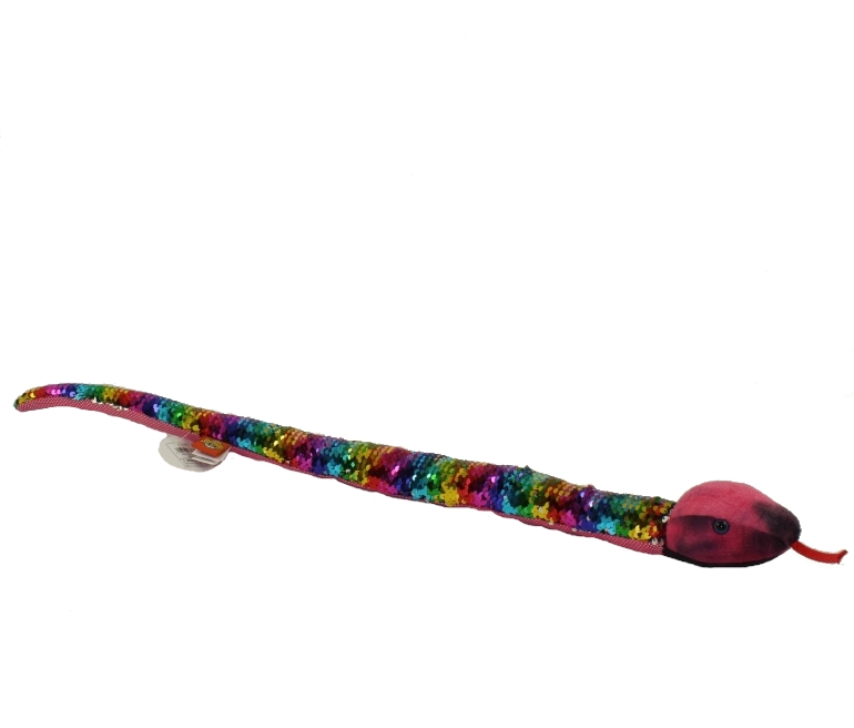 Adventure Planet Sequinimals Plush - SNAKE (Sequin - Rainbow & Silver) (26 inch)