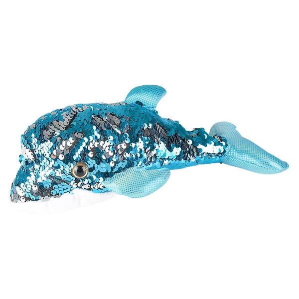 Adventure Planet Sequinimals Plush - DOLPHIN (Sequin - Blue & Silver) (10 inch)