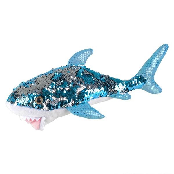 Adventure Planet Sequinimals Plush - GREAT WHITE SHARK (Sequin - Blue & Silver) (10 inch)