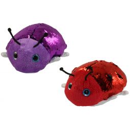 Adventure Planet Sequinimals Plush - SET OF 2 LADYBUGS (Red & Purple)(10 inch)