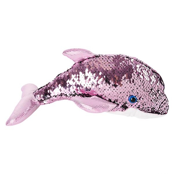 Adventure Planet Sequinimals Plush - PINK DOLPHIN (Sequin - Pink & Silver) (10 inch)
