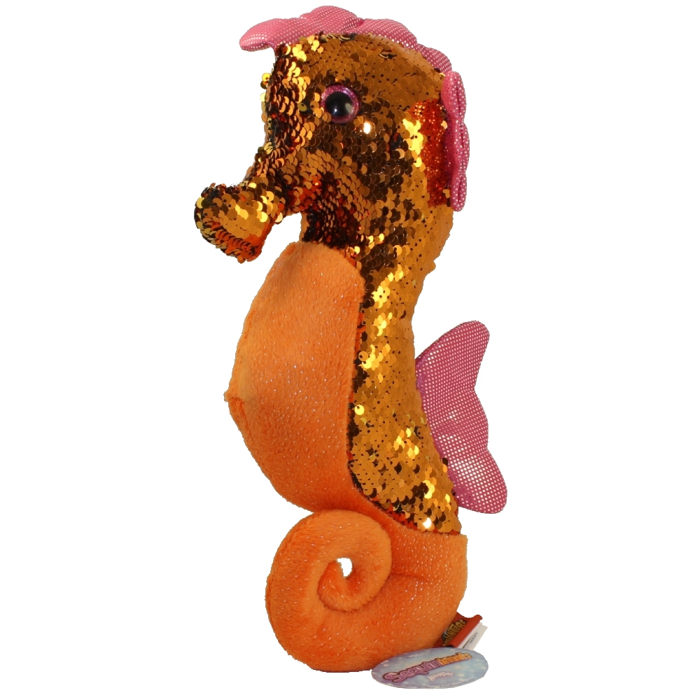 Adventure Planet Sequinimals Plush - SEAHORSE (Sequin - Orange) (15 inch)