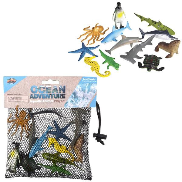 Rhode Island Novelty Toys AQUATIC OCEAN ADVENTURE MESH BAG PLAYSET