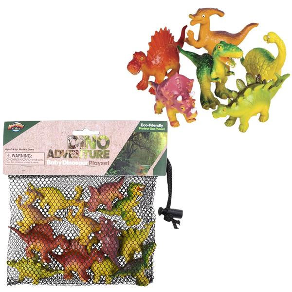 Rhode Island Novelty Toys BABY DINOSAUR ADVENTURE MESH BAG PLAYSET