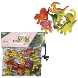 Rhode Island Novelty Toys - BABY DINOSAUR ADVENTURE MESH BAG PLAYSET (12 Pieces)