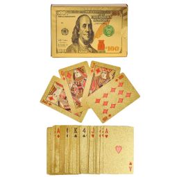 Rhode Island Novelty - Games & Toys - GOLD FOIL $100 BILL PLAYING CARDS DECK