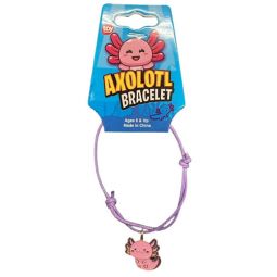 Rhode Island Novelty - AXOLOTL CORD BRACELET w/ CHARM [Purple Cord](7 inches)