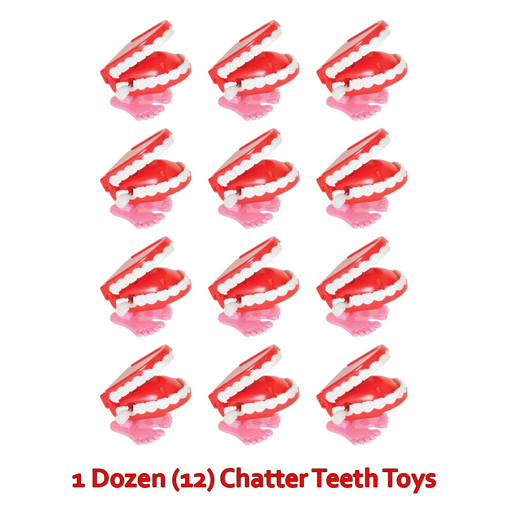 Rhode Island Novelty - Joke Gag Toys - WIND-UP CHATTER TEETH (1 Dozen)(1.75 inch)