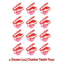 Rhode Island Novelty - Joke Gag Toys - WIND-UP CHATTER TEETH (1 Dozen)(1.75 inch)