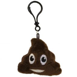 Rhode Island Novelty - Poop Emoticon Plush Key Clip - SMILING (2.75 inch)