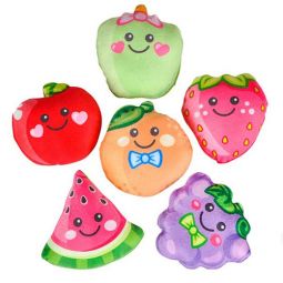 Nanco Plush - Fruit - SET OF 6 (Pear, Apple, Grapes, Strawberry, Watermelon, Orange)(5 inch)