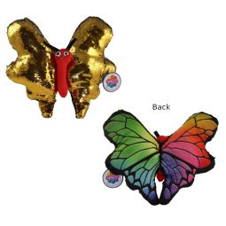 Rhode Island Novelty - Flip Sequin Plush - BUTTERFLY (Sequin - Gold & Silver)(14 inch)