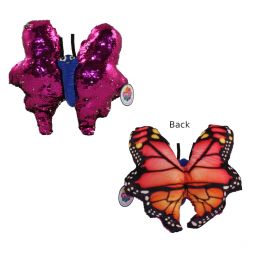 Rhode Island Novelty - Flip Sequin Plush - BUTTERFLY (Sequin - Purple & Silver)(14 inch)