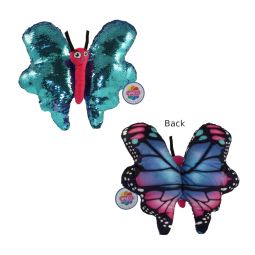 Rhode Island Novelty - Flip Sequin Plush - BUTTERFLY (Sequin - Teal & Purple)(14 inch)