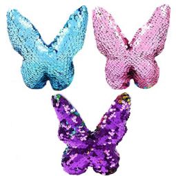 Rhode Island Novelty - Flip Sequin Plushes - SET OF 3 BUTTERFLIES (Pink, Blue & Purple) (5 inch) Rhode Island Novelty - Flip Sequin Plushes - SET OF 3 BUTTERFLIES (Pink, Blue & Purple) (5 inch)