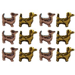 Rhode Island Novelty - Flip Sequin Plushes - PUPPIES (1 Dozen - 6 of each style)(5 inch)