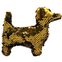 Rhode Island Novelty - Flip Sequin Plush - PUPPY (Sequin - Black & Gold)(5 inch)