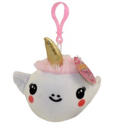 Squish Slow Rise Plush Key Clip - UNICORN (Pink Hair)