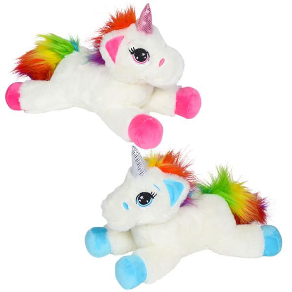 Adventure Planet Plush - SET OF 2 LAYING UNICORNS ( PINK & BLUE - 13 inch )