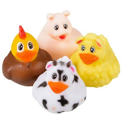 Rhode Island Novelty - Rubber Ducks - BARNYARD DUCKIES (Set of 4 Styles)