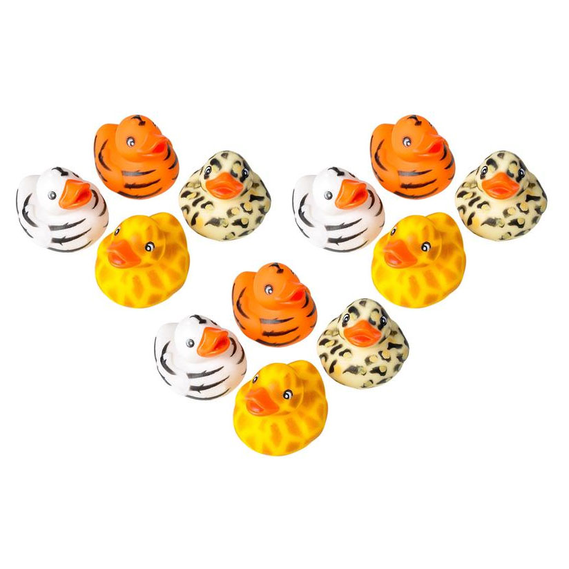 Rhode Island Novelty - Rubber Ducks - SAFARI PRINT DUCKIES (1 Dozen)