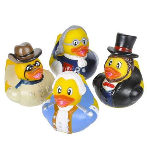 Rhode Island Novelty - Rubber Ducks - U.S. HISTORICAL FIGURE DUCKS (Set of 4 Styles)