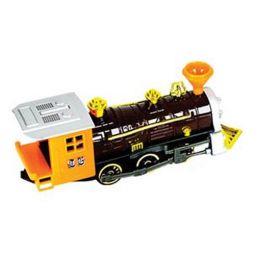 Rhode Island Novelty - Pull Back Die-Cast Metal Vehicle - LOCOMOTIVE TRAIN (Orange)(7 inch)