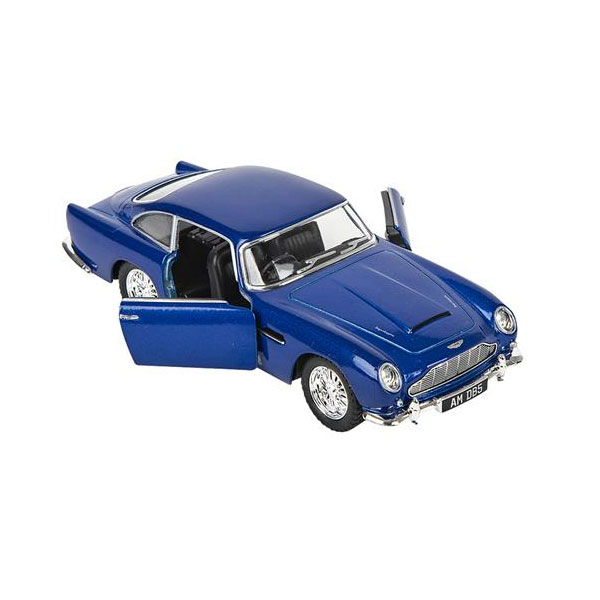 RI Novelty - Pull Back Die-Cast Metal Vehicle - 1963 ASTON MARTIN DB5 (Blue)(5 inch) 1:38 Scale