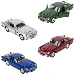 RI Novelty - Pull Back Die-Cast Metal Vehicles - 1963 ASTON MARTIN DB5 (Set of 4)(5 inch) 1:38 Scale