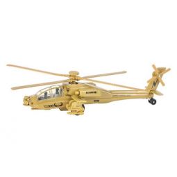 Rhode Island Novelty - Pull Back Die-Cast Metal Vehicle - APACHE HELICOPTER (Tan)(8 inch)