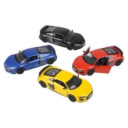 RI Novelty - Pull Back Die-Cast Metal Vehicles - SET OF 4 2020 AUDI R8 COUPES (5 inch)