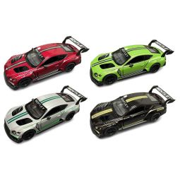 RI Novelty - Pull Back Die-Cast Metal Vehicles - SET OF 4 BENTLEY CONTINENTAL GT3 [Black, Red +2]