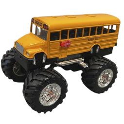 Rhode Island Novelty - Pull Back Die-Cast Metal Vehicle - BIG WHEEL SCHOOL BUS (5 inch)