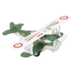 Rhode Island Novelty - Pull Back Die-Cast Metal Vehicle - CLASSIC BIPLANE (Green)(5 inch)