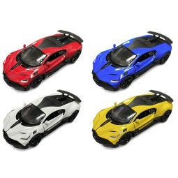 RI Novelty - Pull Back Die-Cast Metal Vehicles - SET OF 4 BUGATTI DIVO [Red, Blue, White & Yellow]