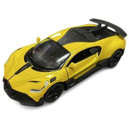 Rhode Island Novelty - Pull Back Die-Cast Metal Vehicle - BUGATTI DIVO [Yellow](5 inch)