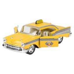 Rhode Island Novelty - Pull Back Die-Cast Metal Vehicle - CHEVROLET BEL AIR TAXI (5 inch)