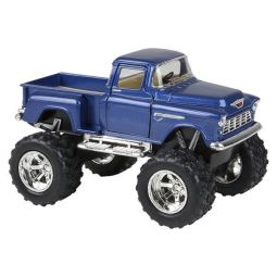 Rhode Island Novelty - Pull Back Die-Cast Metal Vehicle - CHEVY MONSTER PICK UP TRUCK (Blue)(5 in)