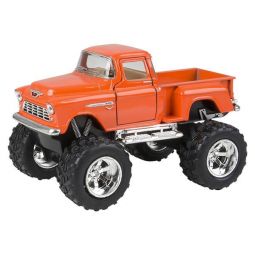 Rhode Island Novelty - Pull Back Die-Cast Metal Vehicle - CHEVY MONSTER PICK UP TRUCK (Orange)(5 in)