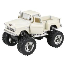 Rhode Island Novelty - Pull Back Die-Cast Metal Vehicle - CHEVY MONSTER PICK UP TRUCK (White)(5 in)