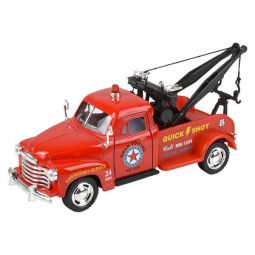 Rhode Island Novelty - Pull Back Die-Cast Metal Vehicle - 1953 CHEVY TOW TRUCK (Red)(5 inch)