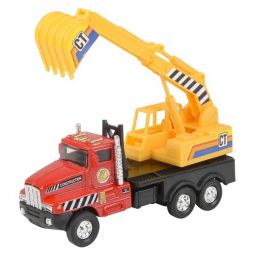 Rhode Island Novelty - Pull Back Die-Cast Metal Construction Vehicle - EXCAVATOR TRUCK (5.25 in)