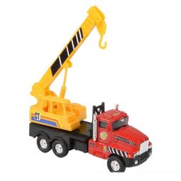 Rhode Island Novelty - Pull Back Die-Cast Metal Construction Vehicle - HOOK CRANE TRUCK (5.25 inch)