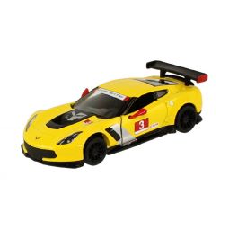 RI Novelty - Pull Back Die-Cast Metal - 2016 CORVETTE C7.R RACECAR (Yellow)(5 inch) 1:36 Scale