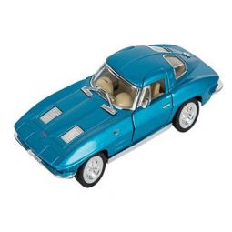 Rhode Island Novelty - Pull Back Die-Cast Metal Vehicle - 1963 CORVETTE STING RAY (Blue)(5 inch)