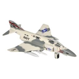 Rhode Island Novelty - Pull Back Die-Cast Vehicle - F-4 PHANTOM JET PLANE (Grey Camo)(8 inch)